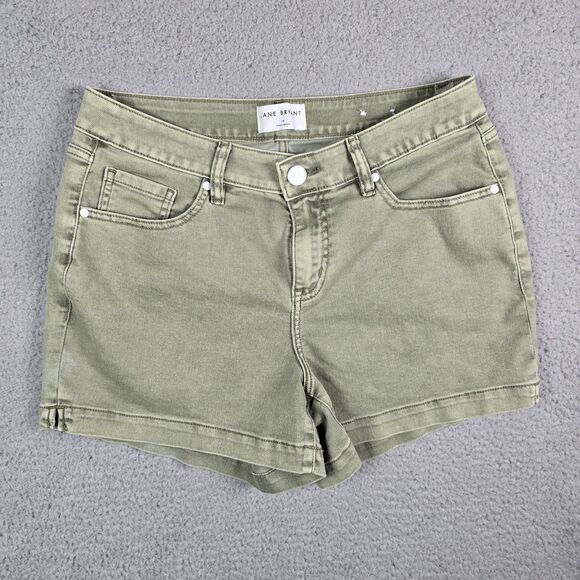Lane Bryant Womens Shorts 14 Green Signature Fit Flex Magic Waistband Stretch - Picture 14 of 16